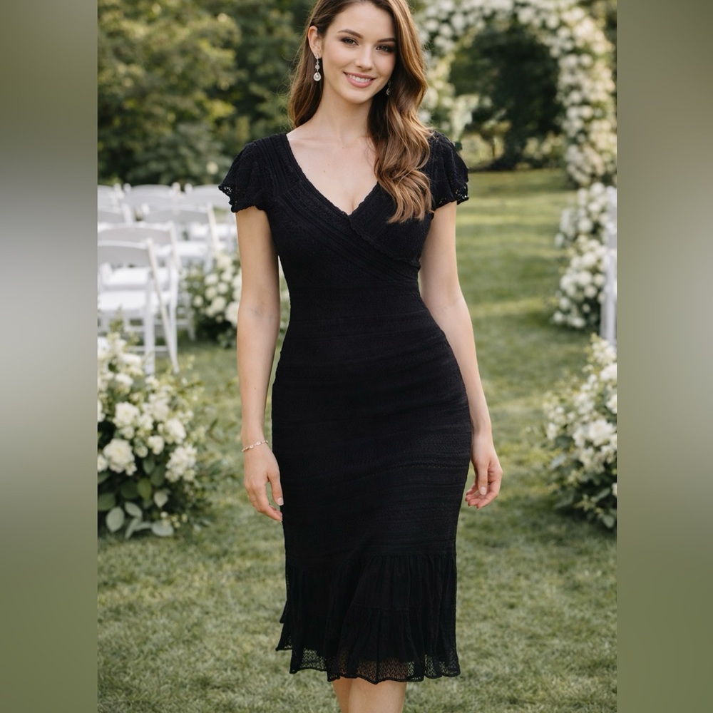 EVER NEW | Elegant Lace Midi Cocktail Dress | US 6 EUR 38